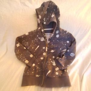 Space zip front hoodie